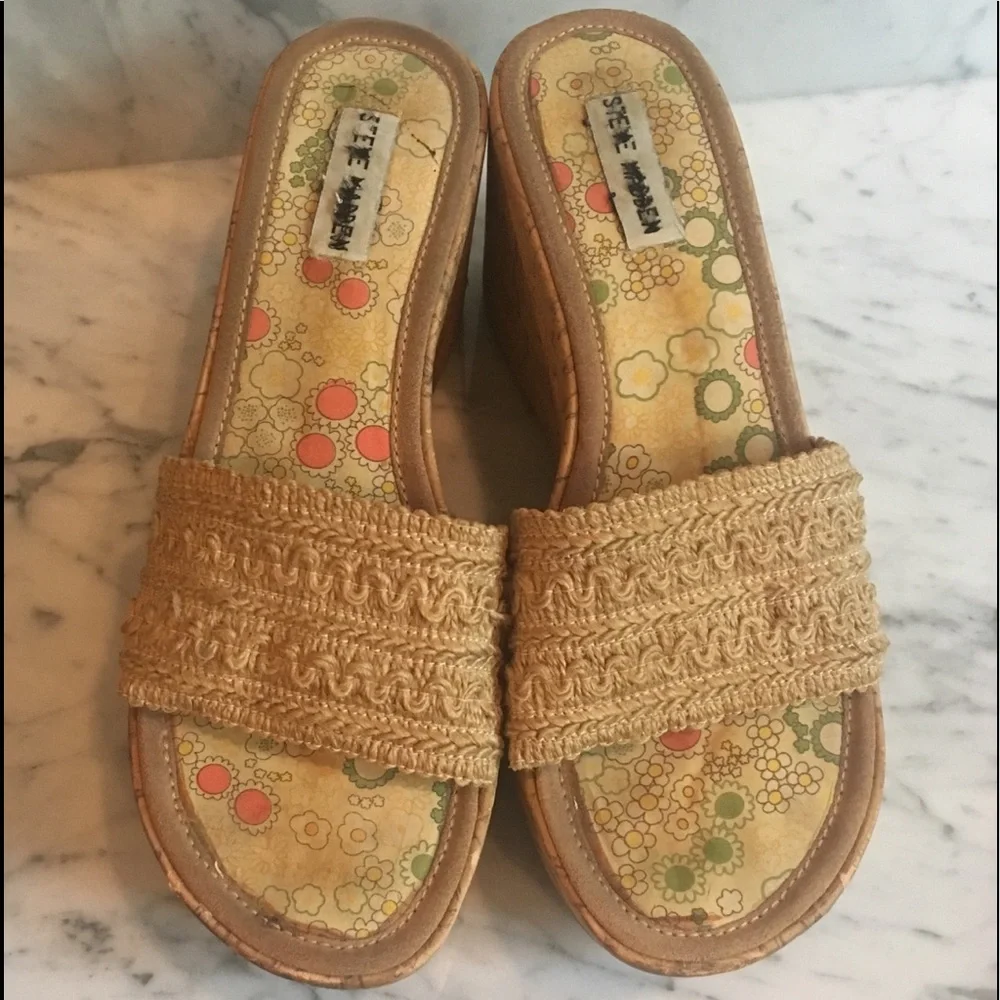Steve Madden cork wedge 9.5